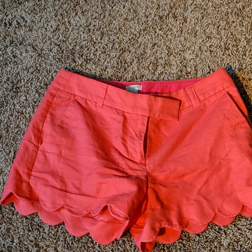 J crew Salmon scalloped shorts
